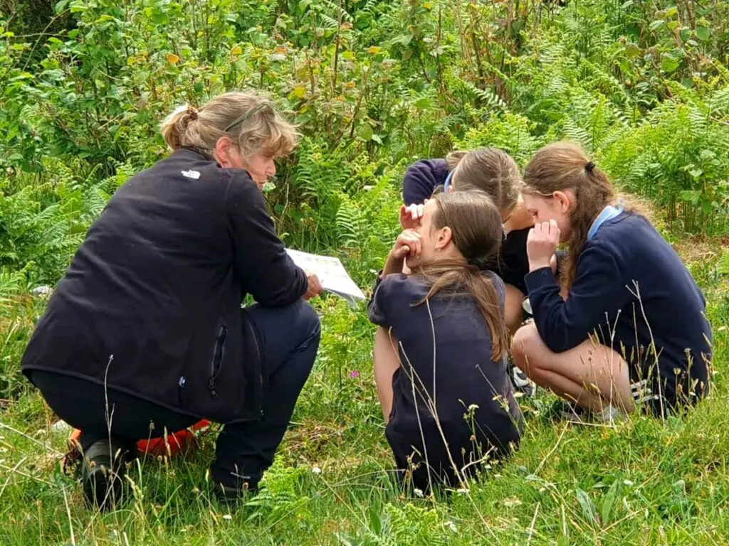 Children learning about nature ouside